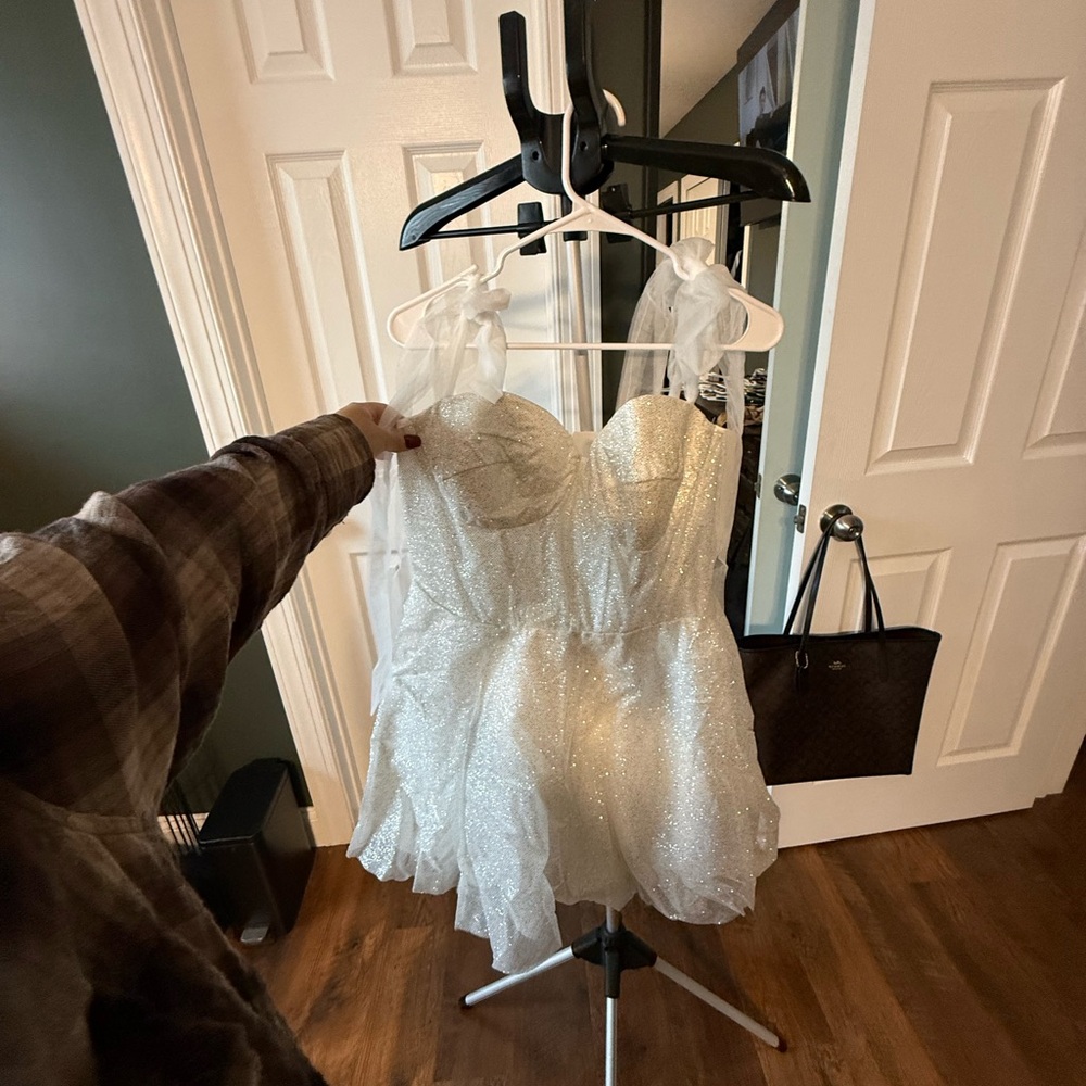 Elegant Silver Mini Dress